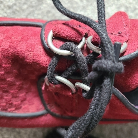 VINTAGE Maroon Red Suede Skechers Creeper Platform Shoes Size 6.5 - Picture 13 of 13